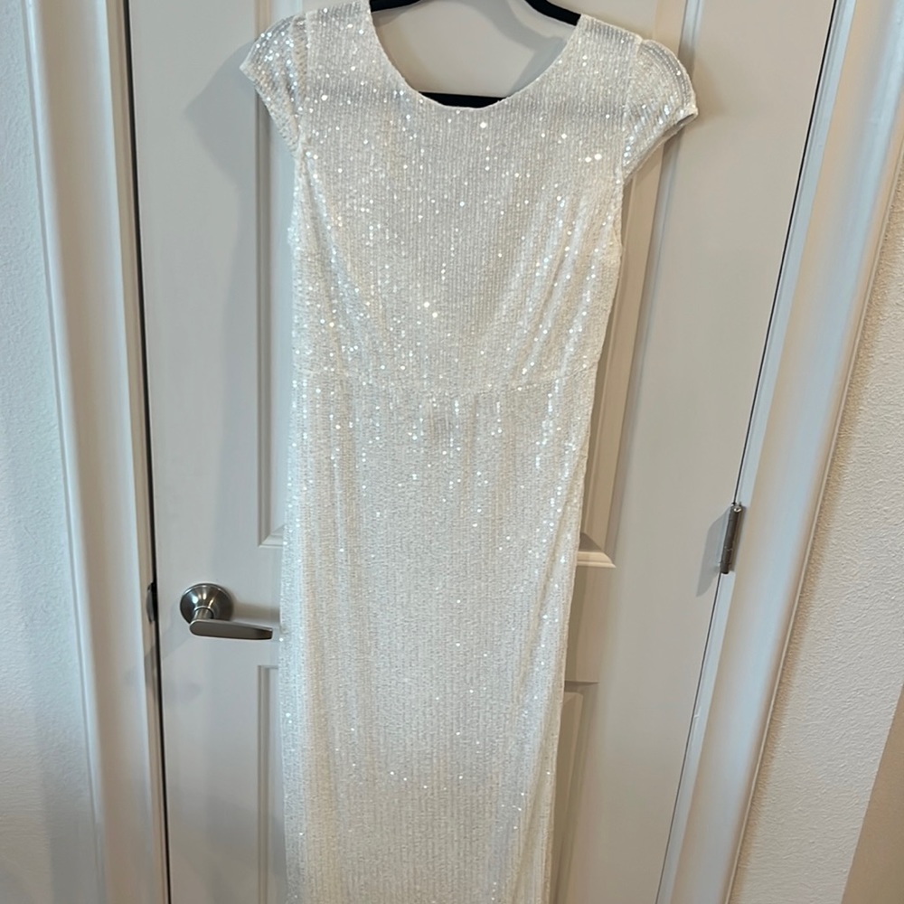 Bella and Bloom White Sequin Dress